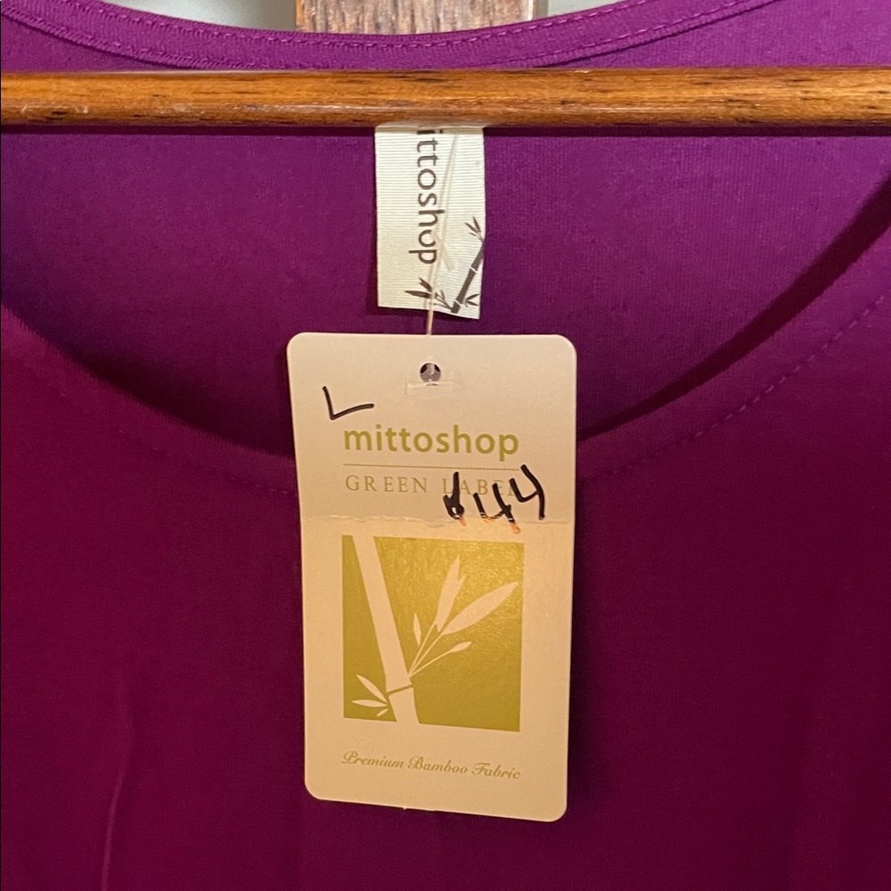 Mittoshop Rich Purple Bamboo Top with pockets - Picture 2 of 3